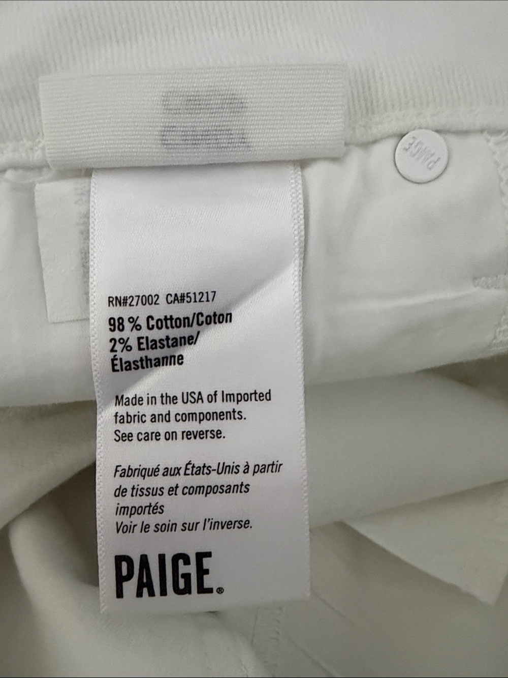 PAIGE Cindy Crop White Jean - Picture 6 of 7